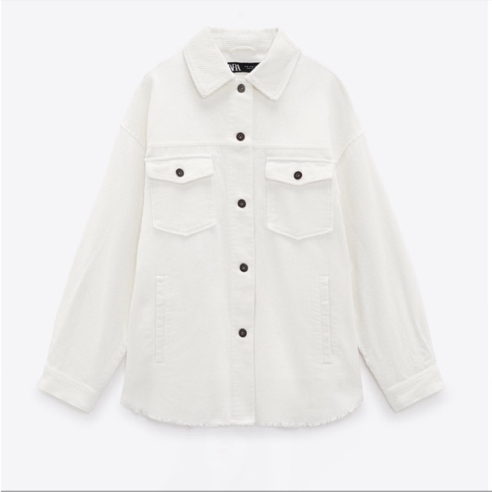 Zara White Corduroy Jacket Size XS